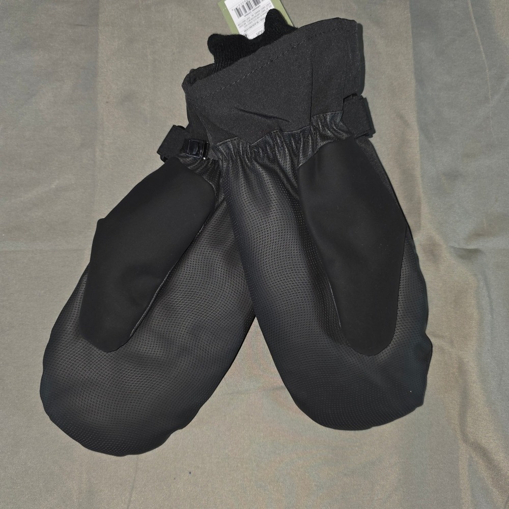 Goodfellow & Co Mens Black Insulated Winter Mittens Zipper Pocket L/XL R6143W